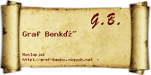 Graf Benkő névjegykártya